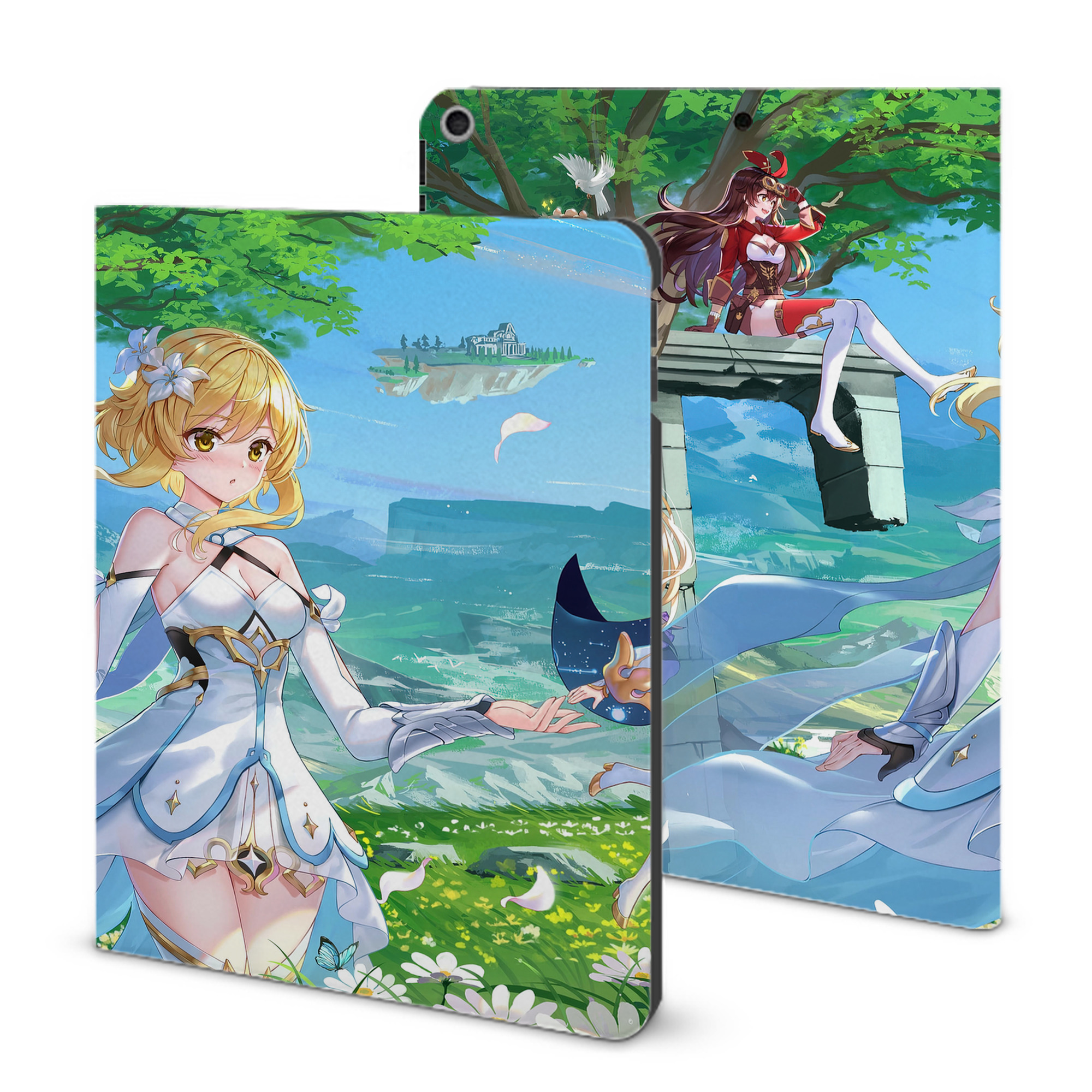 げんし神 genshin IPad ケース ブック型 PUレザー TPU 耐衝撃 軽量 薄型 ペン収納なし 全面保護 IPad 各モデル対応